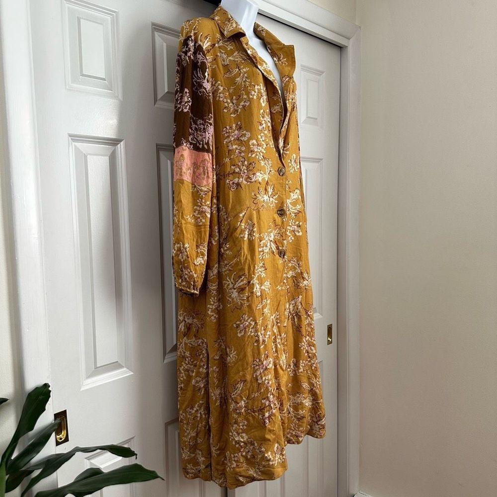 Sabrina Bohemian Duster Jacket Mustard Floral - Picture 7 of 9